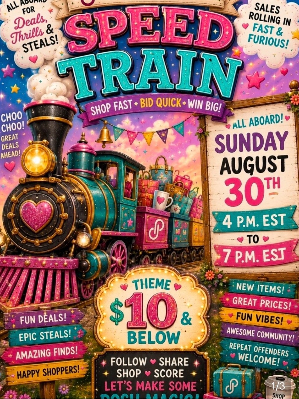POWER OF 10 SPEED TRAIN
Sunday, August 30, 2026 4PM-7PM EST
My slot 5:50-6p CST